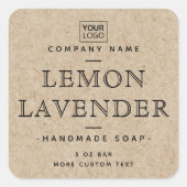 Kraftpapieretiketten im Vintagen Schriftart Quadratischer Aufkleber (Vorderseite)