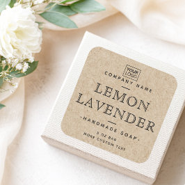 Kraftpapieretiketten im Vintagen Schriftart Quadratischer Aufkleber