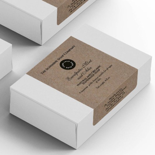 Kraftpapierstanzseifenverpackungslabel w Logo