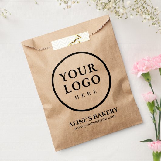 Kraftpapiertaschen mit dem Logo "Custom Bakery Bus Geschenktütchen (Versiegelt)