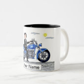 Kraftrad — Cartoon Zweifarbige Tasse (VorderseiteRechts)