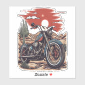 Kraftrad im Wüstenkaktus Western Set (2) Aufkleber (Blatt)