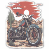 Kraftrad im Wüstenkaktus Western Set (2) Aufkleber (Vorderseite)