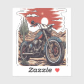 Kraftrad im Wüstenkaktus Western Set (2) Aufkleber (Blatt)