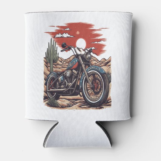 Kraftrad im Wüstenkaktus Western Set (2) Dosenkühler (Vorderseite)