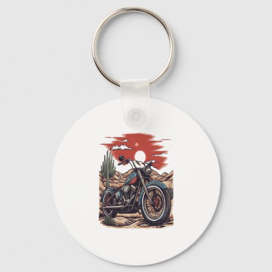 Kraftrad im Wüstenkaktus Western Set (2) Schlüsselanhänger (Vorderseite)
