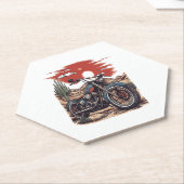 Kraftrad im Wüstenkaktus Western Set (2) Untersetzer (angewinkelt)