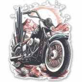 Kraftrad im Wüstenkaktus Western Set (3) Aufkleber (Vorderseite)