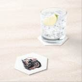 Kraftrad im Wüstenkaktus Western Set (3) Untersetzer (Vor Ort)