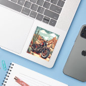 Kraftrad im Wüstenkaktus Western Set (4) Aufkleber (Laptop mit iPhone)