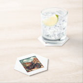 Kraftrad im Wüstenkaktus Western Set (4) Untersetzer (Vor Ort)