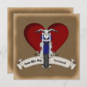 Kraftrad mit Tattoo-Stil und Einladung zur Hochzei (Vorne/Hinten)