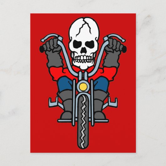 Kraftrad und Schädel Postkarte (Vorderseite)