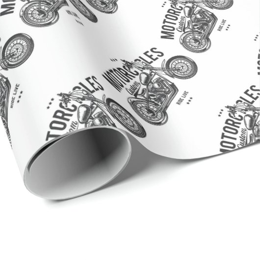 Krafträder Geschenkpapier (Rolleneckpunkt)