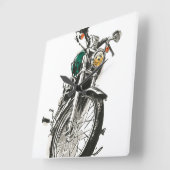 Krafträder in Tinte I Quadratische Wanduhr (Winkel)