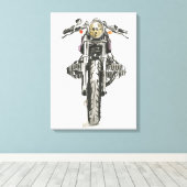 Krafträder in Tinte II Leinwanddruck (Insitu (Holzboden))