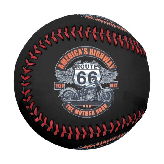 Krafträder und Route 66 Baseball (Rückseite Rechts)
