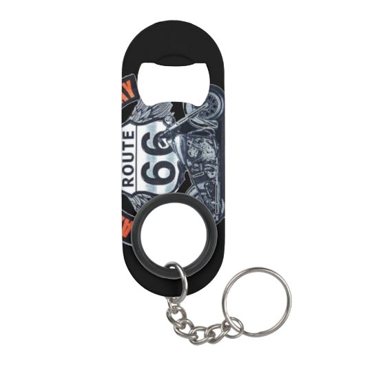 Krafträder und Route 66 Mini Flaschenöffner (Rückseite)