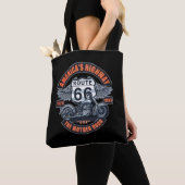 Krafträder und Route 66 Tasche (Von Nahem)