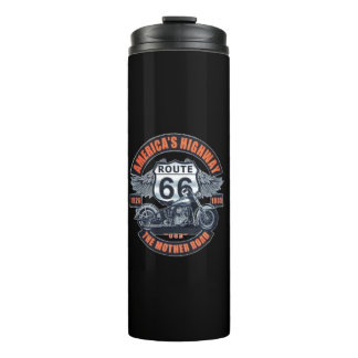 Krafträder und Route 66 Thermosbecher
