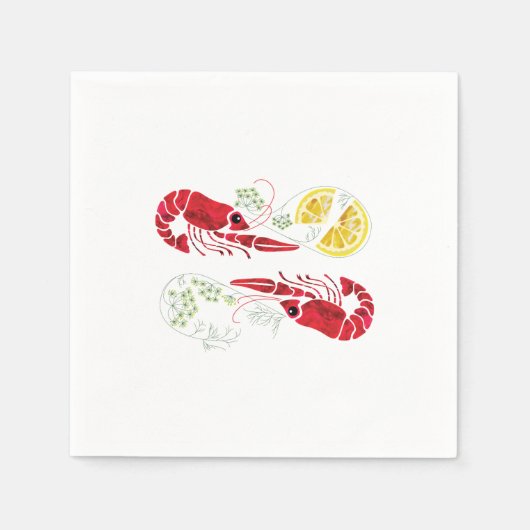 Kräftskiva / Crawfish boil Elegant Lemon und Dill Serviette (Vorderseite)