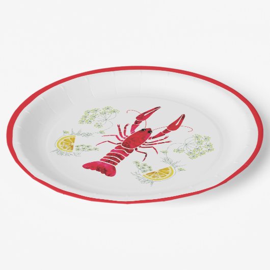 Kräftskiva / Crawfish Boil / Swedish Crayfish Part Pappteller (Schrägansicht)