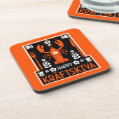 Kräftskiva - Schwedisches Krakischefisch-Party Getränkeuntersetzer (Linke Seite)