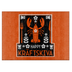 Kräftskiva - Schwedisches Krakischefisch-Party Schneidebrett