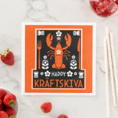 Kräftskiva - Schwedisches Krakischefisch-Party Serviette (Beispiel)