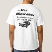 Kraftsmen Auto Whisperer Weißer T - Shirt mit Silh (Rückseite)