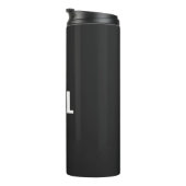 Kraftstoff Schwarz-weiß minimalistisch cool Thermosbecher (Nach rechts gedreht)