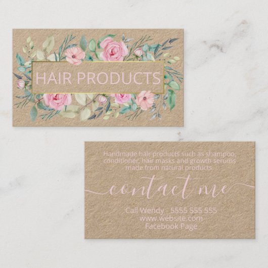 Kraftstoffe Bouquet Naturhaar Visitenkarte (Vorne/Hinten)