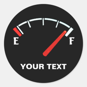 Kraftstoffmaggregatbehälter voll/leer (personalisi runder aufkleber
