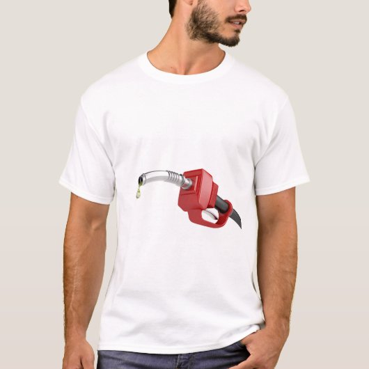 Kraftstoffpumpedüse mit letztem Tropfen des T-Shirt (Vorderseite)