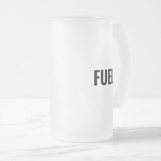 Kraftstoffschwarze Buchstaben minimalistisch cool Mattglas Bierglas (VorderseiteRechts)