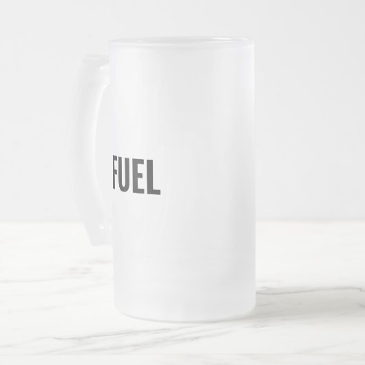 Kraftstoffschwarze Buchstaben minimalistisch cool Mattglas Bierglas (Vorderseite Links)