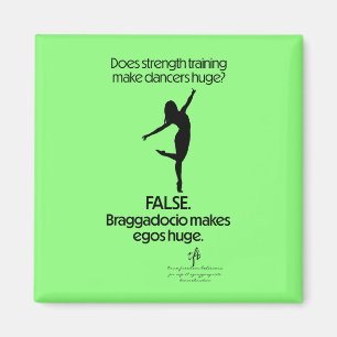Krafttraining Tänzer Riesiger Blk. Text Quadrat Magnet