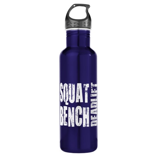 Kraftübertragung - Squat, Bench, Deadlift Edelstahlflasche (Vorderseite)