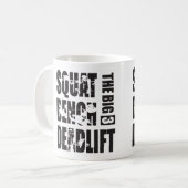 Kraftübertragung - Squat, Bench, Deadlift Kaffeetasse (Vorderseite Links)