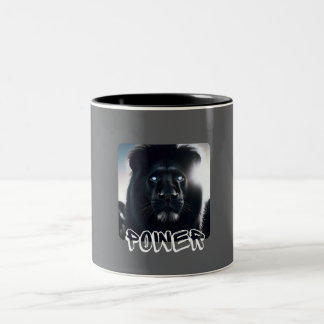 kraftvoll wie ein Löwe Motivierend Zweifarbige Tasse