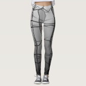 Kraftvolle Leggings mit grau geometrischer Messewi (Vorderseite)