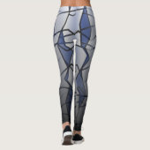 Kraftvolle Leggings mit grau geometrischer Messewi (Rückseite)