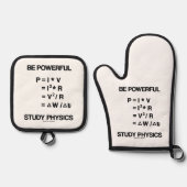 Kraftvolle Power-Gleichungen Ofenhandschuh & Topflappen-Set (Vorderseite)