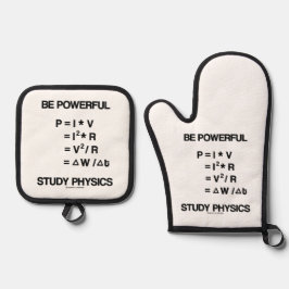 Kraftvolle Power-Gleichungen Ofenhandschuh & Topflappen-Set