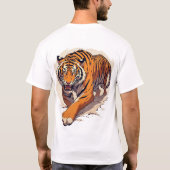 Kraftvoller Ladender Tiger T-Shirt (Rückseite)