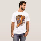 Kraftvoller Ladender Tiger T-Shirt (Vorne ganz)
