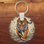 Kraftvoller Ladetiger Schlüsselanhänger (Rückseite)