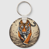 Kraftvoller Ladetiger Schlüsselanhänger (Rückseite)