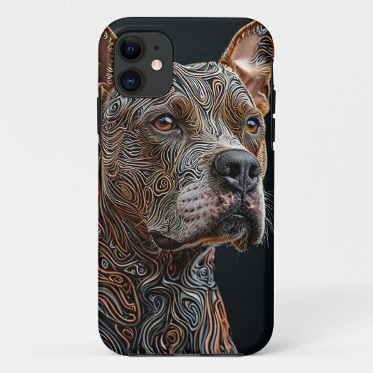 Kraftvolles Pitbull-Hundgesicht Tier Ästhetik Case-Mate iPhone Hülle (Rückseite)