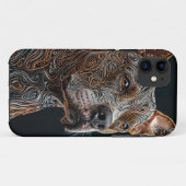 Kraftvolles Pitbull-Hundgesicht Tier Ästhetik Case-Mate iPhone Hülle (Rückseite (Horizontal))